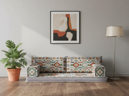 Cappadocia Kilim Arabic majlis loveseat, Gray, photo 2