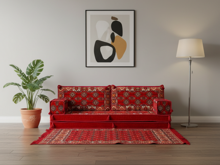 Bukhara Arabic majlis loveseat set, Red, photo 3