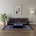 Arabic Loveseat Sofa Set – Navy Loveseat Set with 4 and 8 Inch Cushion Options