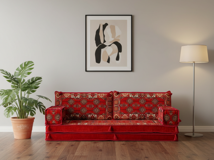 Bukhara Arabic majlis loveseat set, Red, photo 4