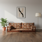 Arabic Loveseat Sofa – Brown Loveseat with 4 and 8 Inch Cushion Options