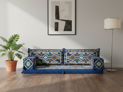 Cappadocia Kilim Arabic majlis loveseat, Blue, photo 2