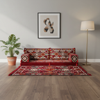 Arabic Loveseat Sofa Set – Maroon Loveseat Set with 4 and 8 Inch Cushion Options