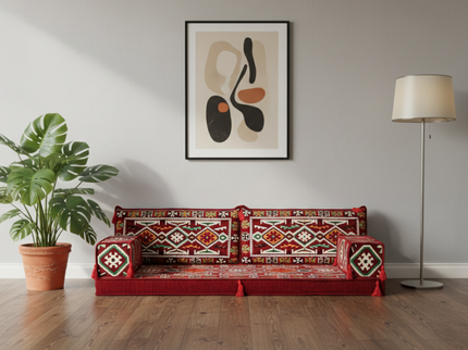 Cappadocia Kilim Arabic majlis loveseat set, Burgundy, photo 5
