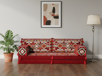 Cappadocia Kilim Arabic majlis loveseat set, Burgundy, photo 8