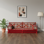 Arabic Loveseat Sofa Set – Maroon Loveseat Set with 4 and 8 Inch Cushion Options