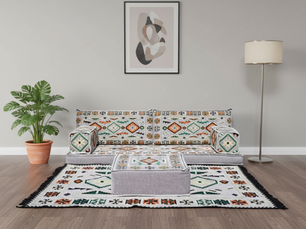 Cappadocia Kilim Arabic majlis loveseat set, Gray, photo 2