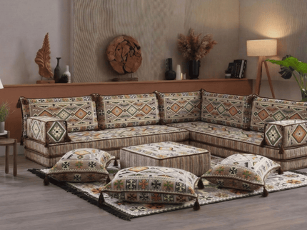 Cappadocia Kilim L-shaped Arabic floor sofa, Light Brown 8-inch, photo 2