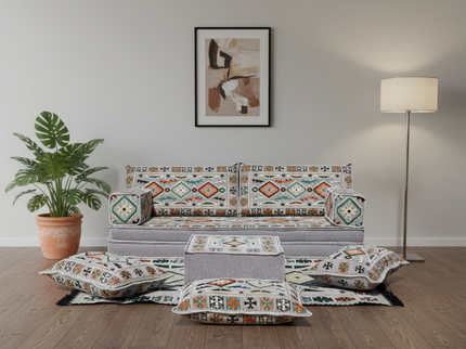 Cappadocia Kilim Arabic majlis loveseat set, Gray, photo 1