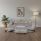 Arabic Loveseat Sofa Set – Gray Loveseat Set with 4 and 8 Inch Cushion Options