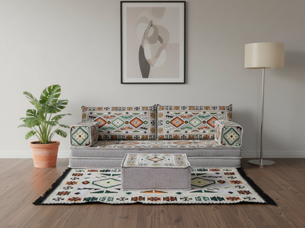 Cappadocia Kilim Arabic majlis loveseat set, Gray, photo 6