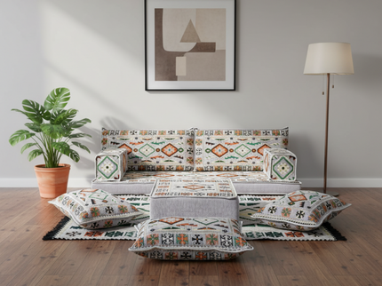 Cappadocia Kilim Arabic majlis loveseat set, Gray, photo 3