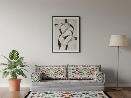 Cappadocia Kilim Arabic majlis loveseat set, Gray, photo 7