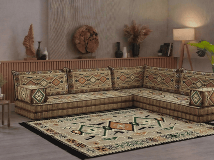 Cappadocia Kilim L-shaped Arabic floor sofa, Light Brown 8-inch, photo 4