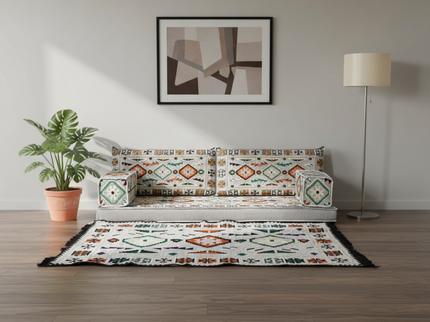 Cappadocia Kilim Arabic majlis loveseat set, Gray, photo 4