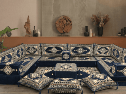 Topkapi U-shaped Arabic floor sofa, Navy 8-inch, photo 2