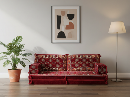 Bukhara Arabic majlis loveseat, Burgundy, photo 1
