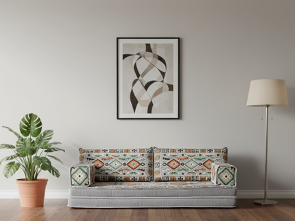 Cappadocia Kilim Arabic majlis loveseat set, Gray, photo 8