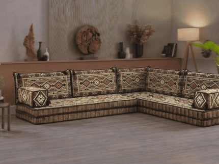 Cappadocia Kilim L-shaped Arabic floor sofa, Light Brown 8-inch, photo 5