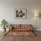 Arabic Loveseat Sofa Set – Brown Loveseat Set with 4 and 8 Inch Cushion Options