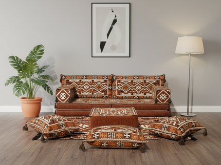 Cappadocia Kilim Arabic majlis loveseat set, Brown, photo 1