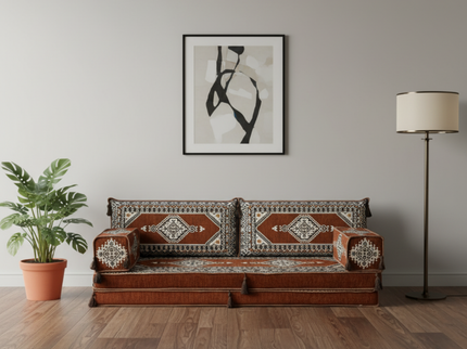 Topkapi Arabic majlis loveseat, Brown, photo 1