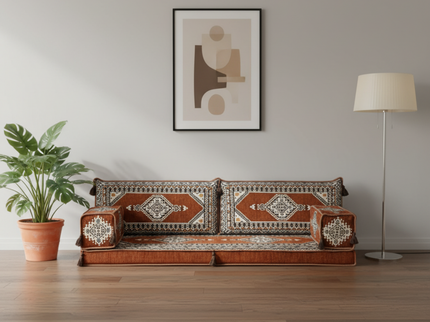 Topkapi Arabic majlis loveseat, Brown, photo 2