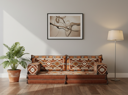 Cappadocia Kilim Arabic majlis loveseat set, Brown, photo 8