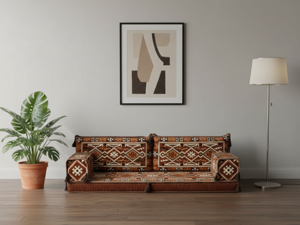 Cappadocia Kilim Arabic majlis loveseat set, Brown, photo 4
