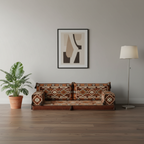 Arabic Loveseat Sofa Set – Brown Loveseat Set with 4 and 8 Inch Cushion Options