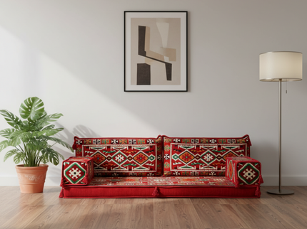 Cappadocia Kilim Arabic majlis loveseat set, Red, photo 2