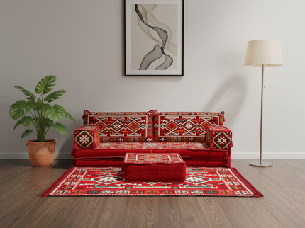 Cappadocia Kilim Arabic majlis loveseat set, Red, photo 6