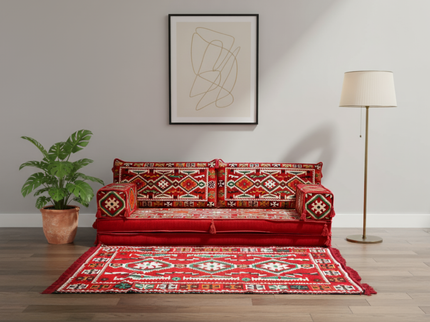 Cappadocia Kilim Arabic majlis loveseat set, Red, photo 7