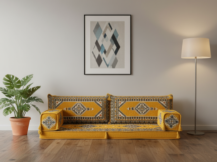 Topkapi Arabic majlis loveseat, Yellow, photo 2