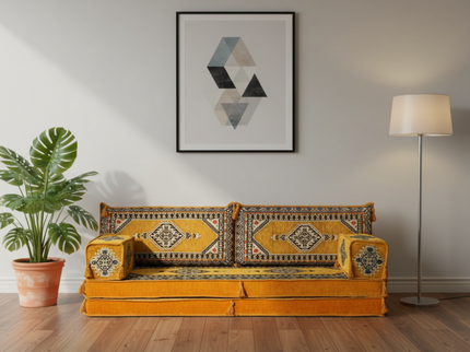 Topkapi Arabic majlis loveseat, Yellow, photo 1