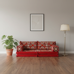 Arabic Loveseat Sofa Set – Red Loveseat Set with 4 and 8 Inch Cushion Options