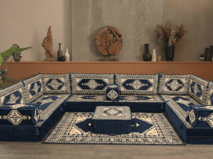Topkapi U-shaped Arabic floor sofa, Navy 8-inch, photo 4