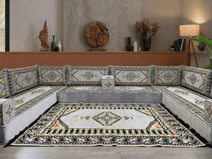 Topkapi U-shaped Arabic floor sofa, Gray 8-inch, photo 5