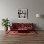 Arabic Loveseat Sofa Set – Maroon Loveseat Set with 4 and 8 Inch Cushion Options