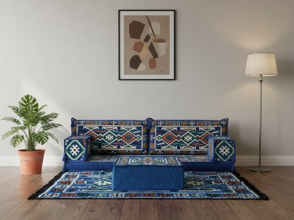 Cappadocia Kilim Arabic majlis loveseat set, Blue, photo 3
