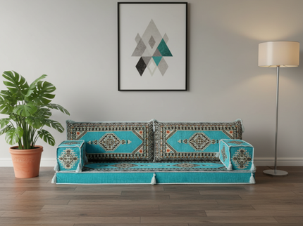 Topkapi Arabic majlis loveseat, Turquoise, photo 2