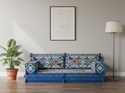 Cappadocia Kilim Arabic majlis loveseat set, Blue, photo 7