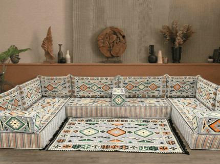 Cappadocia Kilim U-shaped Arabic floor sofa, Gray 8-inch, photo 5
