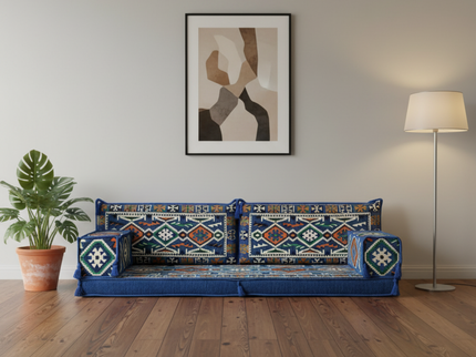 Cappadocia Kilim Arabic majlis loveseat set, Blue, photo 4