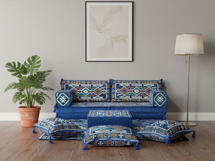 Cappadocia Kilim Arabic majlis loveseat set, Blue, photo 1