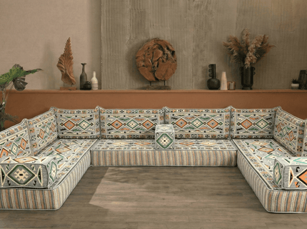 Cappadocia Kilim U-shaped Arabic floor sofa, Gray 8-inch, photo 6