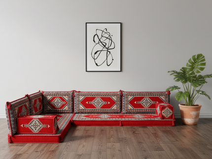 Topkapi L-shaped Arabic floor sofa, Burgundy 4-inch, photo 4