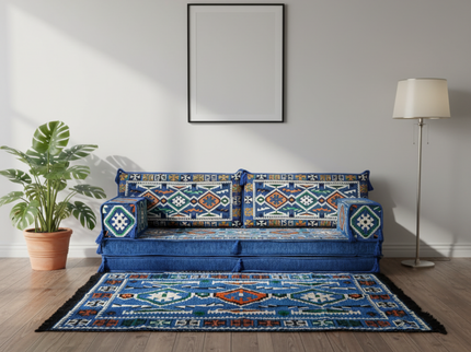 Cappadocia Kilim Arabic majlis loveseat set, Blue, photo 8