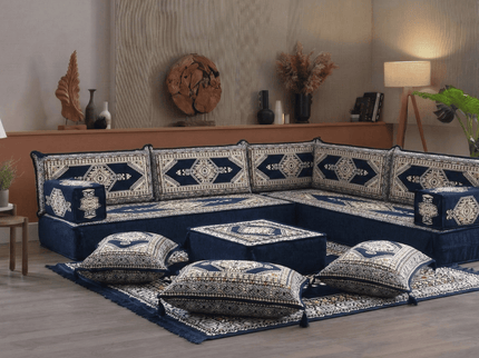 Topkapi L-shaped Arabic floor sofa, Navy 8-inch, photo 2