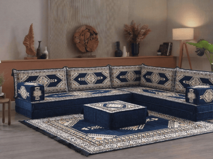 Topkapi L-shaped Arabic floor sofa, Navy 8-inch, photo 3